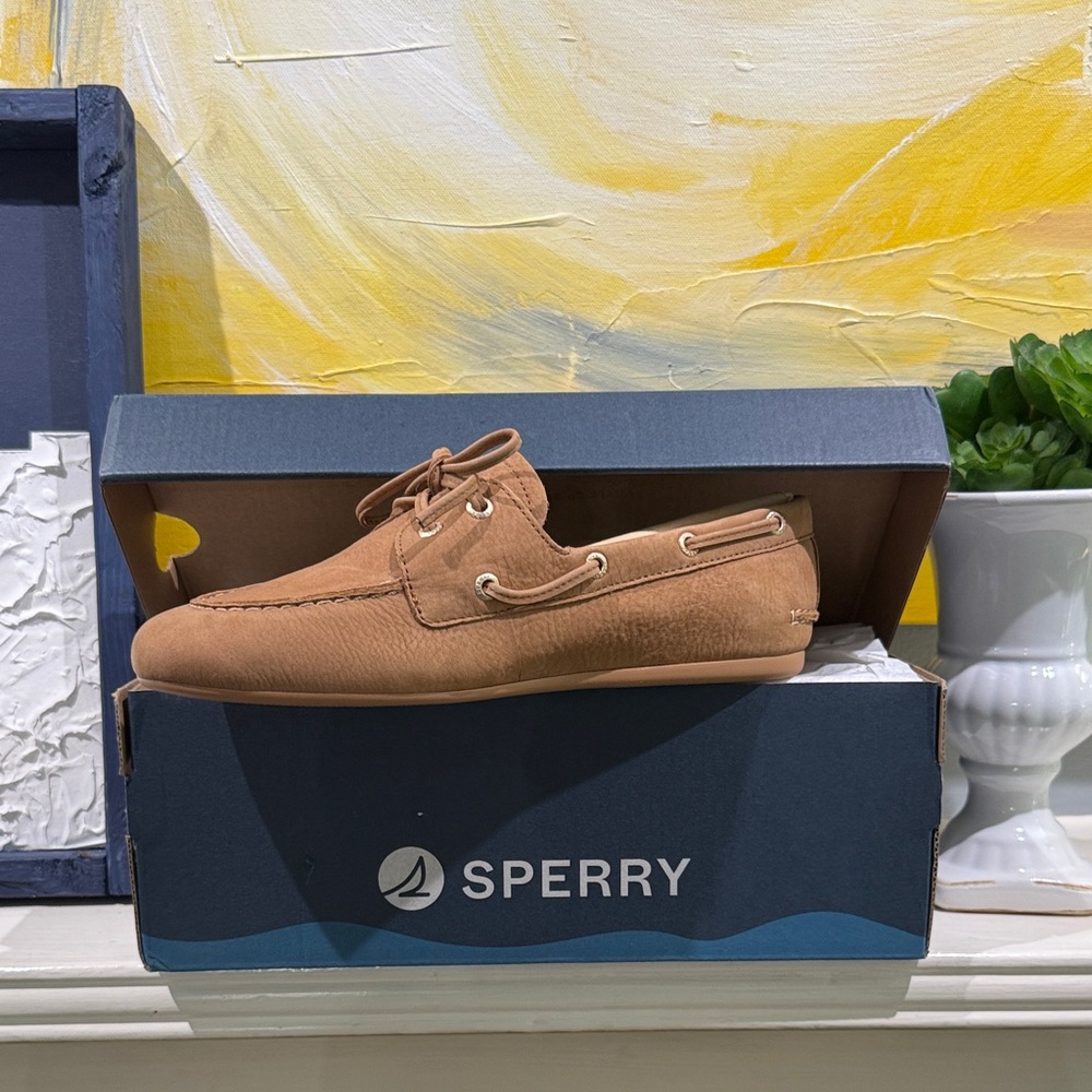 Sperry Womens Light Brown Boat Shoes